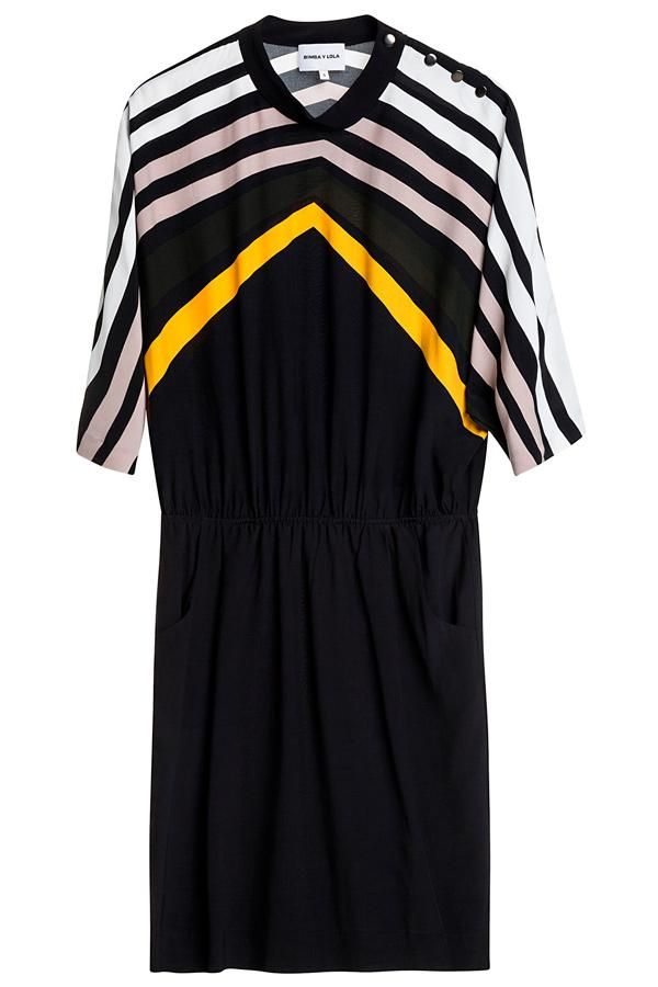 Vestidos de invitada de Bimba y Lola: mini vestido con estampado geométrico