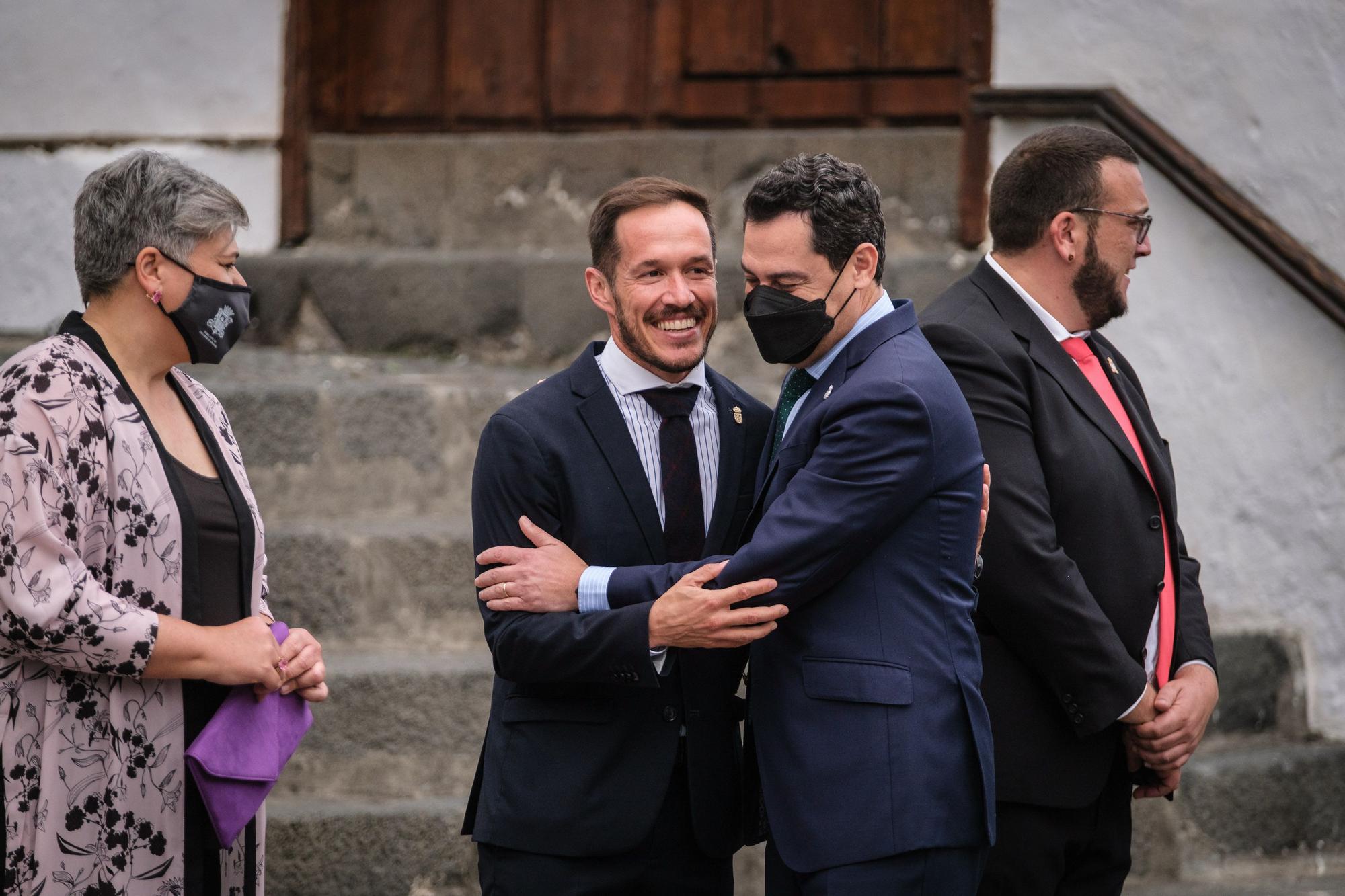 Visita del Rey y los presidentes de las comunidades a La Palma al acto de homenaje a los palmeros