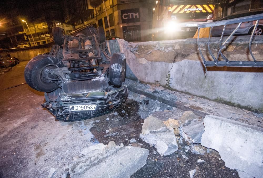 Aparatoso accidente de madrugada en Juan Flórez