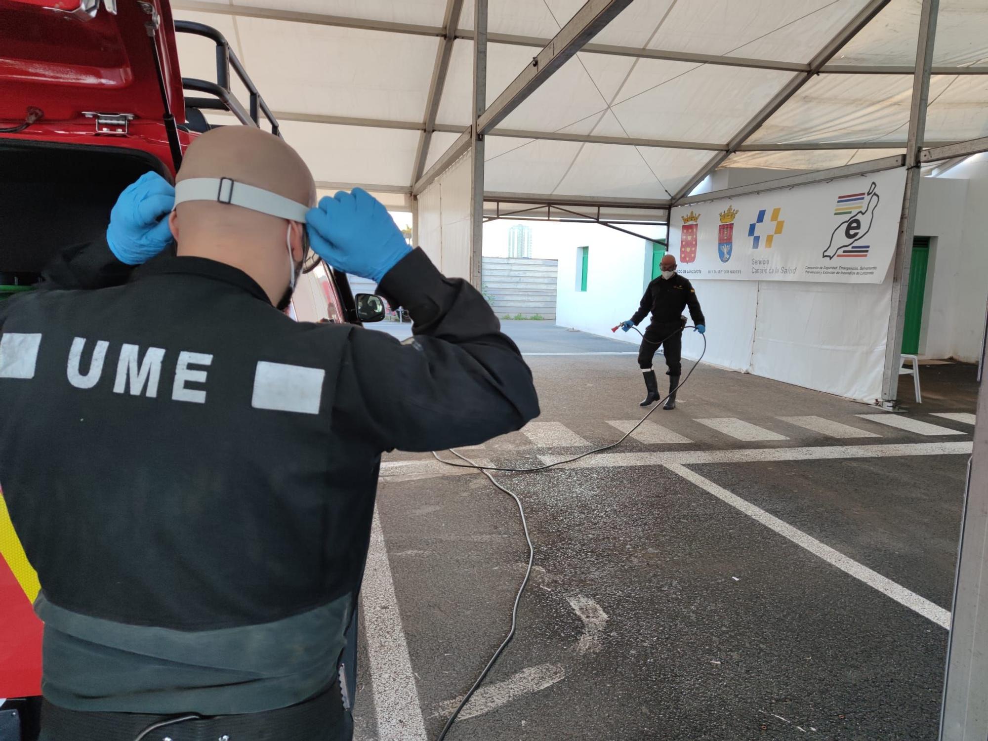 La UME vuelve a intervenir en Lanzarote ante el avance del coronavirus