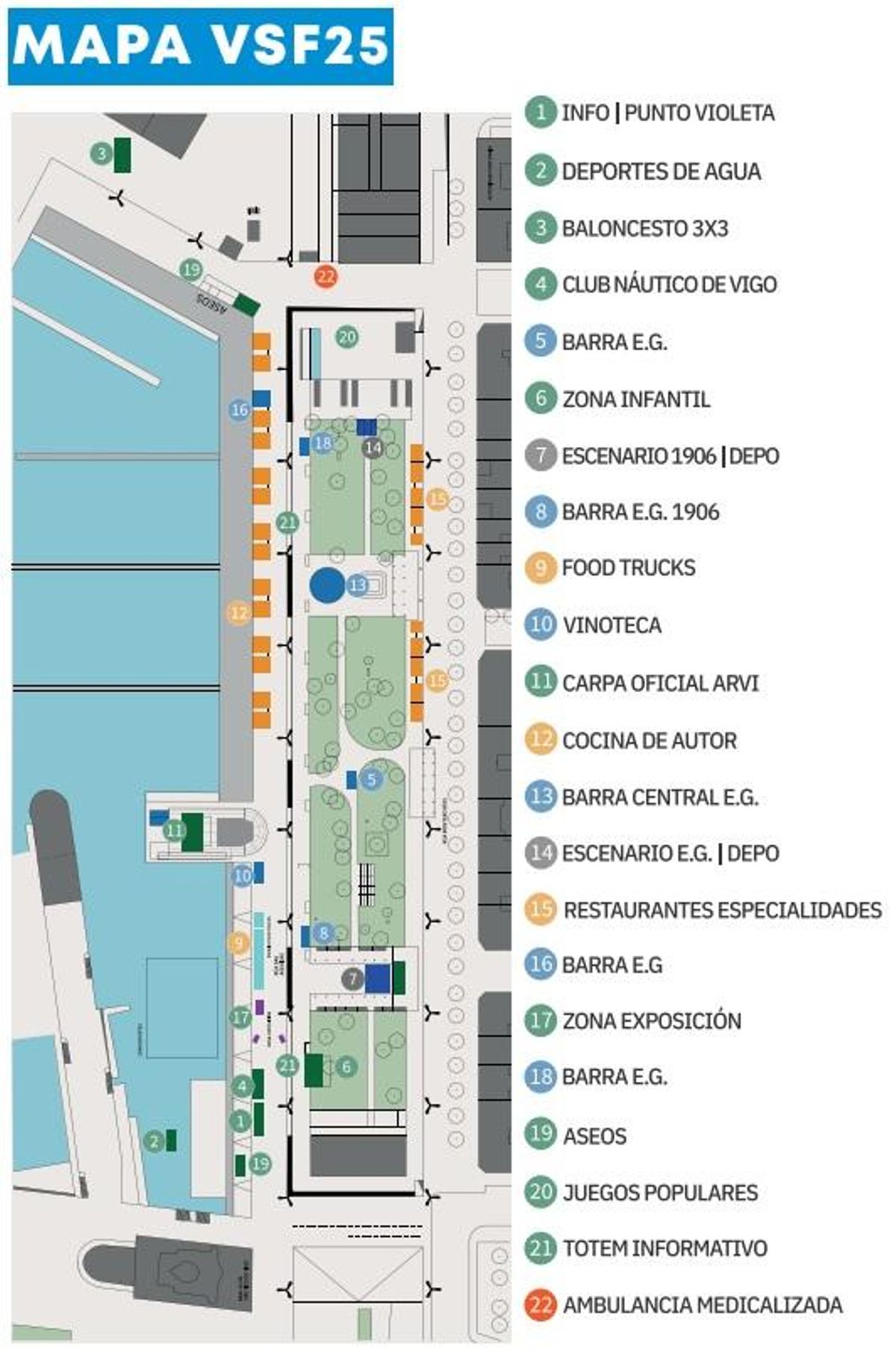 Mapa del Festival Vigo SeaFest 2025.