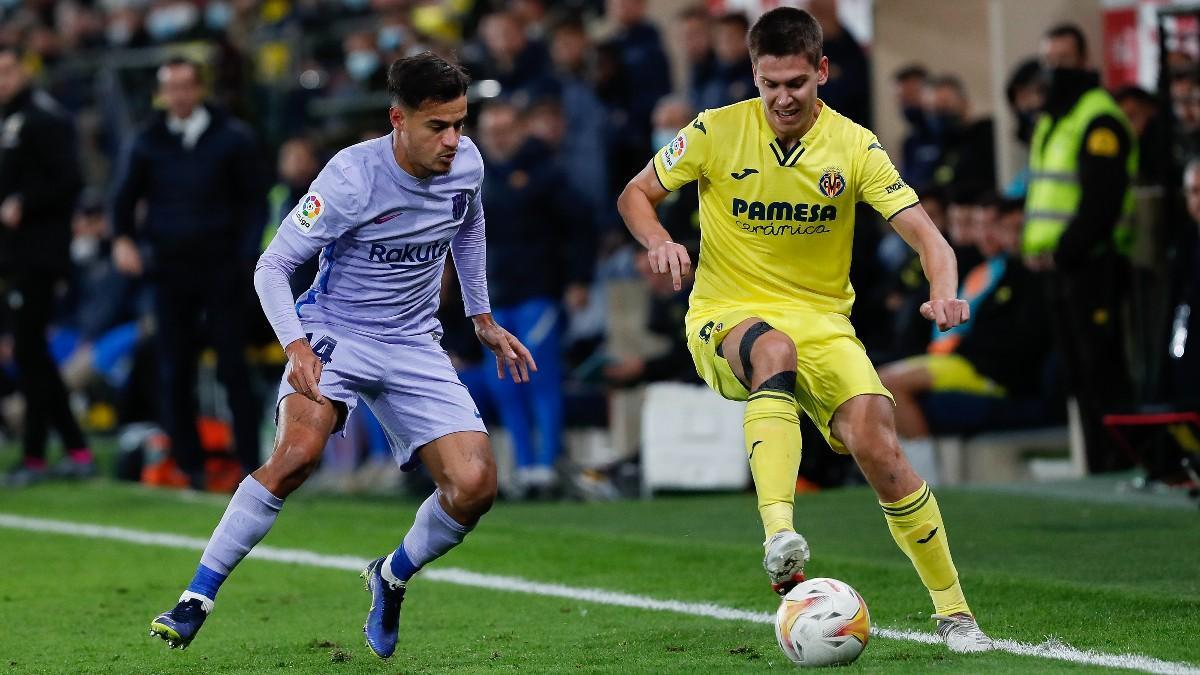 Juan Foyth, en un partido contra el Barça