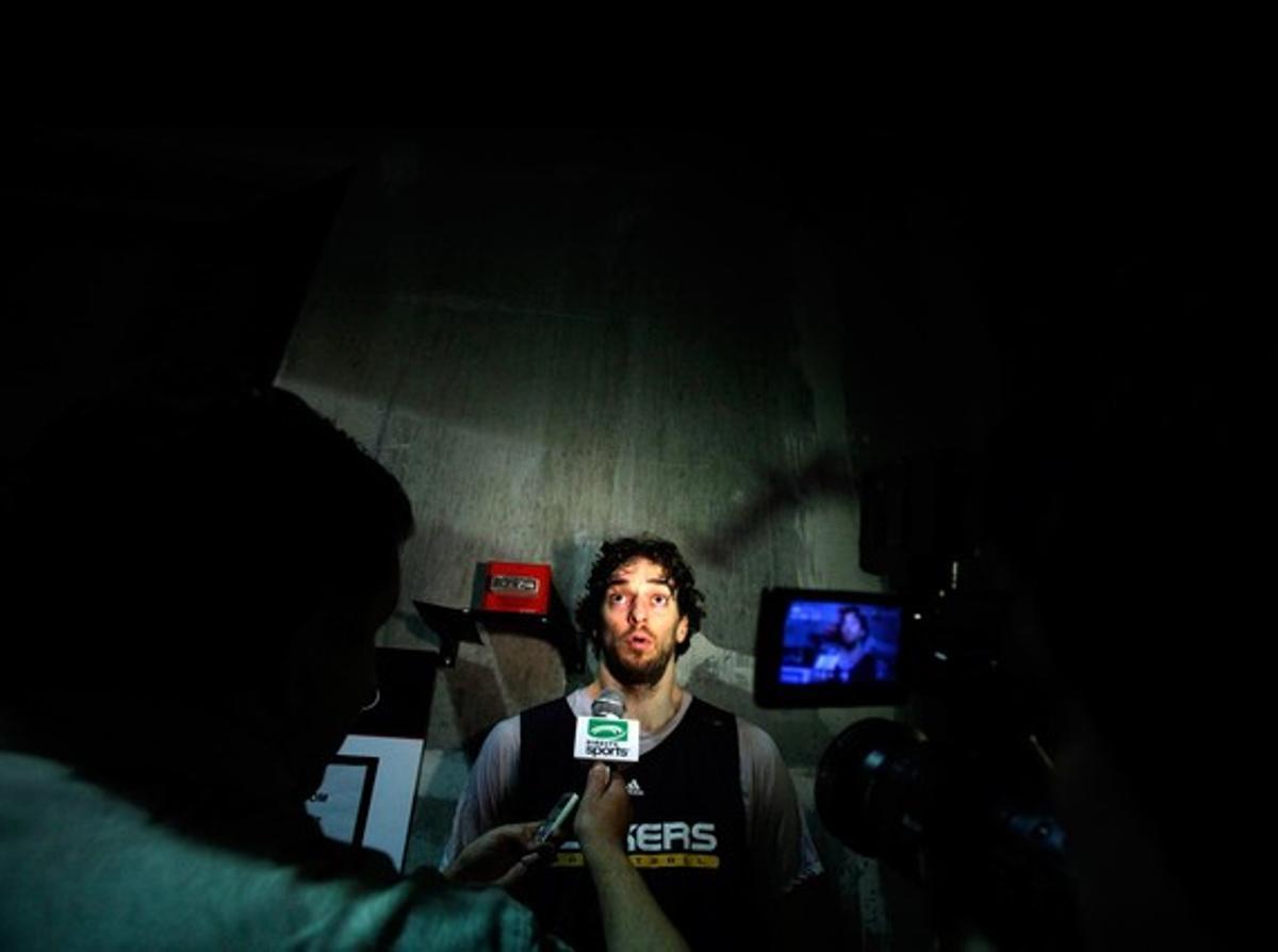 El jugador español es entrevistado antes del inicio de la serie final.
