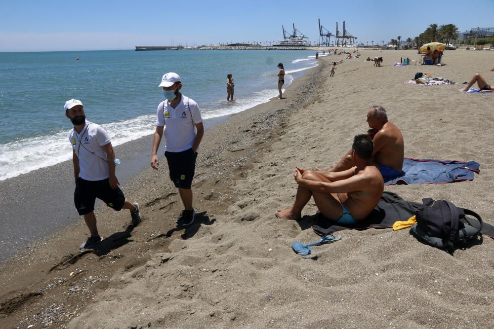 Las playas de Málaga, controladas por los vigilantes