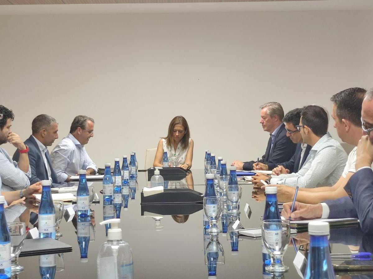 La alcaldesa de Almassora se reunió con representantes de las empresas del recinto industrial del Serrallo, de Castelló, para abordar la situación del proyecto de la pantalla verde.