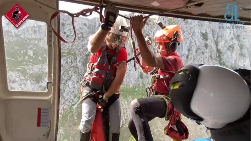 Rescatan a un joven tras caer por una ladera en la sierra de Bernia
