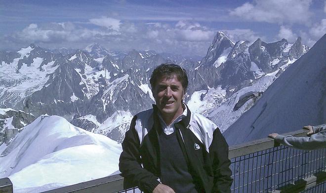 Perico Delgado en Aiguille du Midi