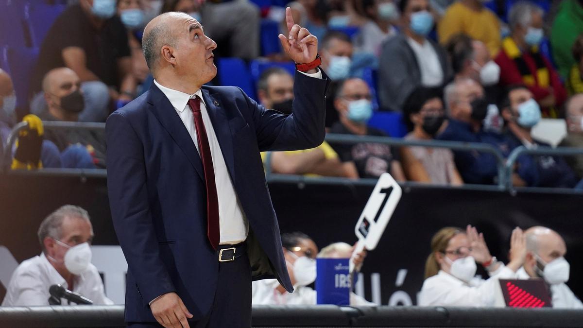 Jaume Ponsarnau, durante el partido en Tenerife.