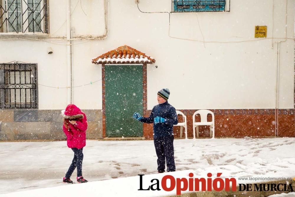 Nieve en las pedanías altas del Noroeste