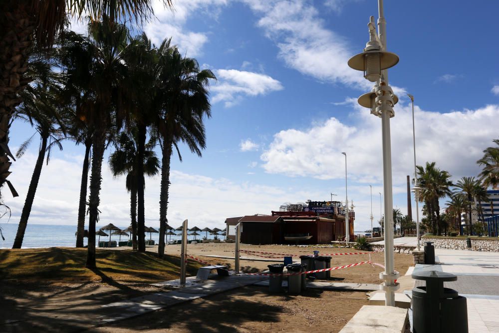 Playas cerradas en Málaga en el inicio de la primavera