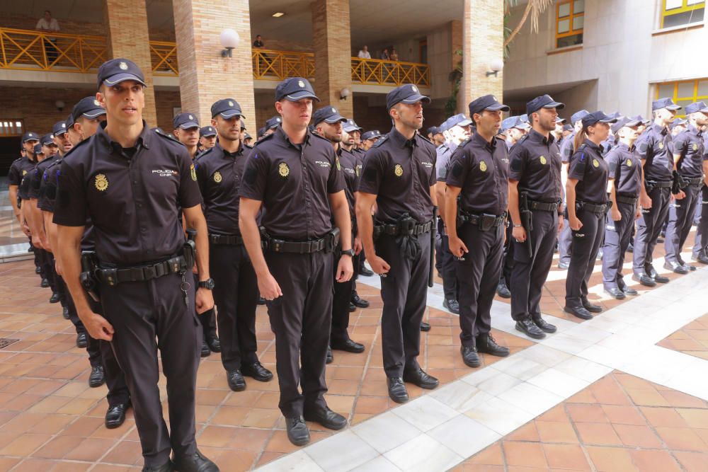 Málaga recibe a 190 cadetes de la Policía Nacional que harán prácticas durante un año.