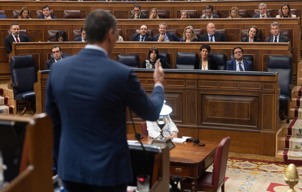 Pedro Sánchez, en el Congreso, ante Alberto Núñez Feijóo.