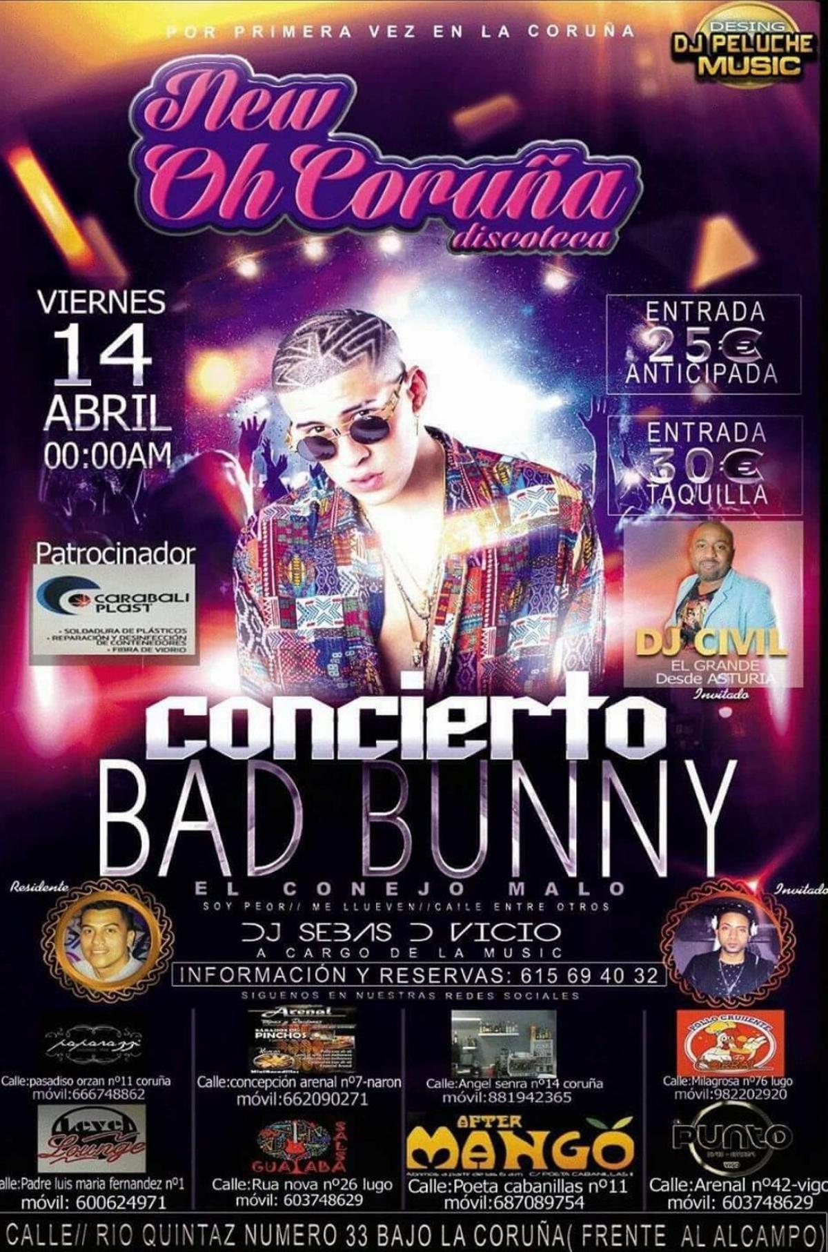 Cartel anunciando el concierto