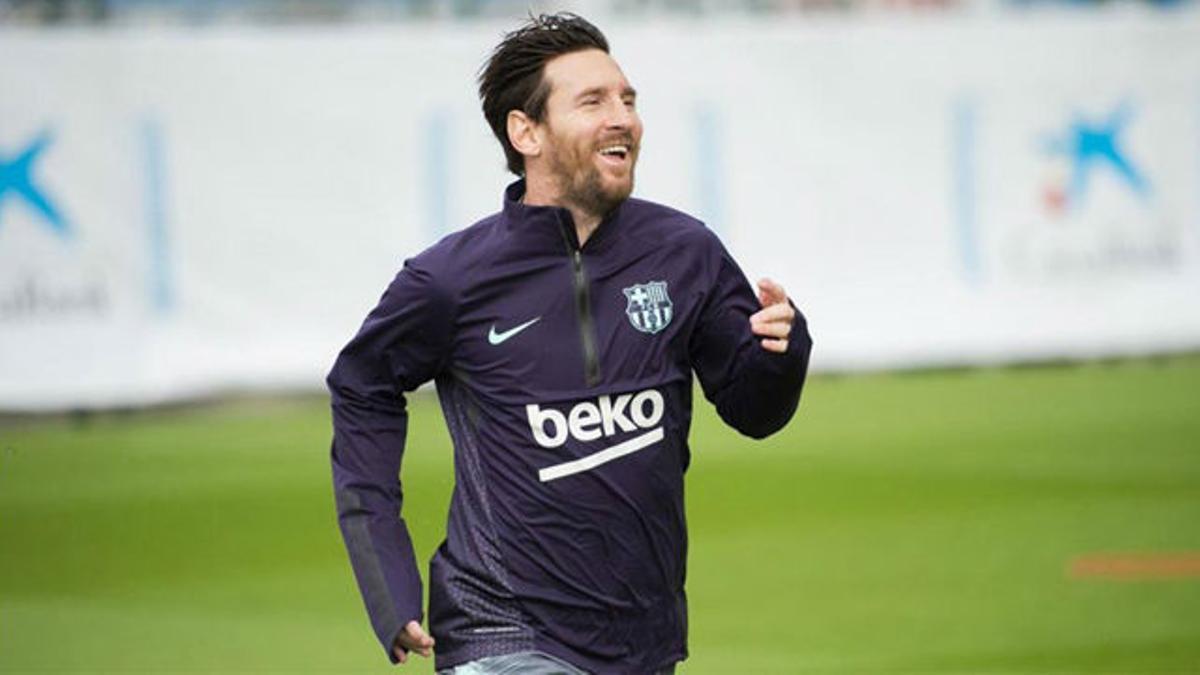 Messi vuelve a entrenarse once días después de su lesión