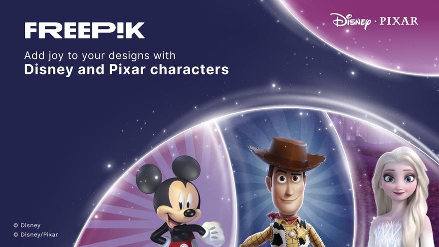 Freepik incorpora diseños con personajes del gigante estadounidense Disney para sus usuarios