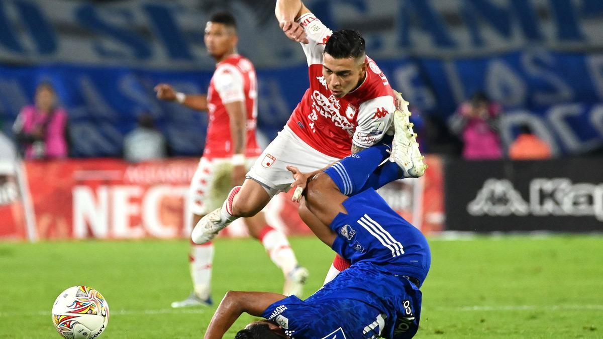 Jeferson Rivas, en un partido de Independiente Santa Fe