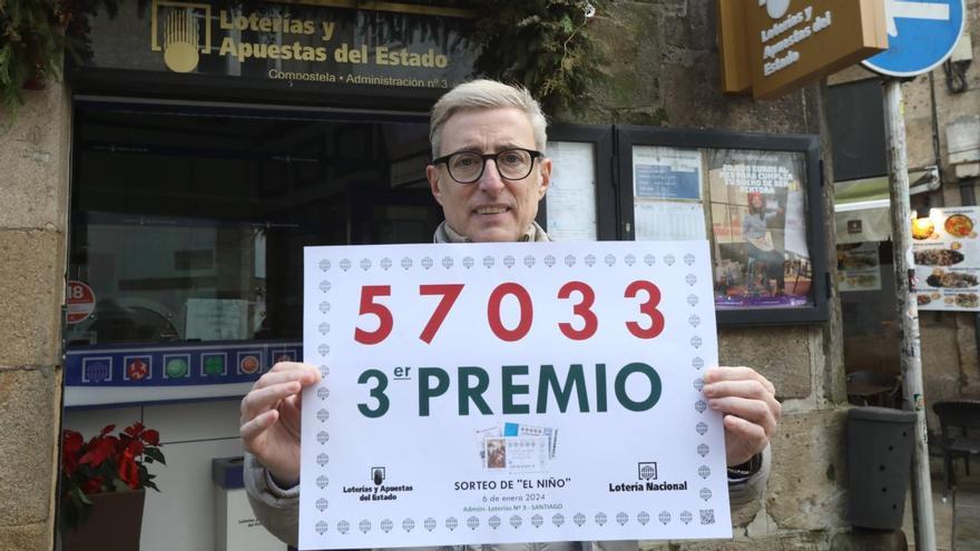 El tercer premio de la Lotería del Niño deja en Santiago 250.000 euros