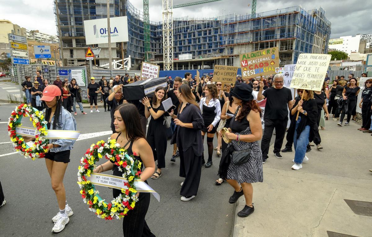 Manifiesto en rechazo a la gentrificación de Guanarteme durante el 'Funeral Jazz'