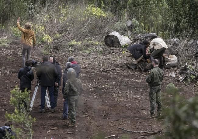 27/02/2017 CULTURA CINE rodaje de la película  El cuaderno de Sara  en los montes de Anaga  con Belen Rueda como protagonista con la participación de helicópteros de la Bhelma VI de los rodeos