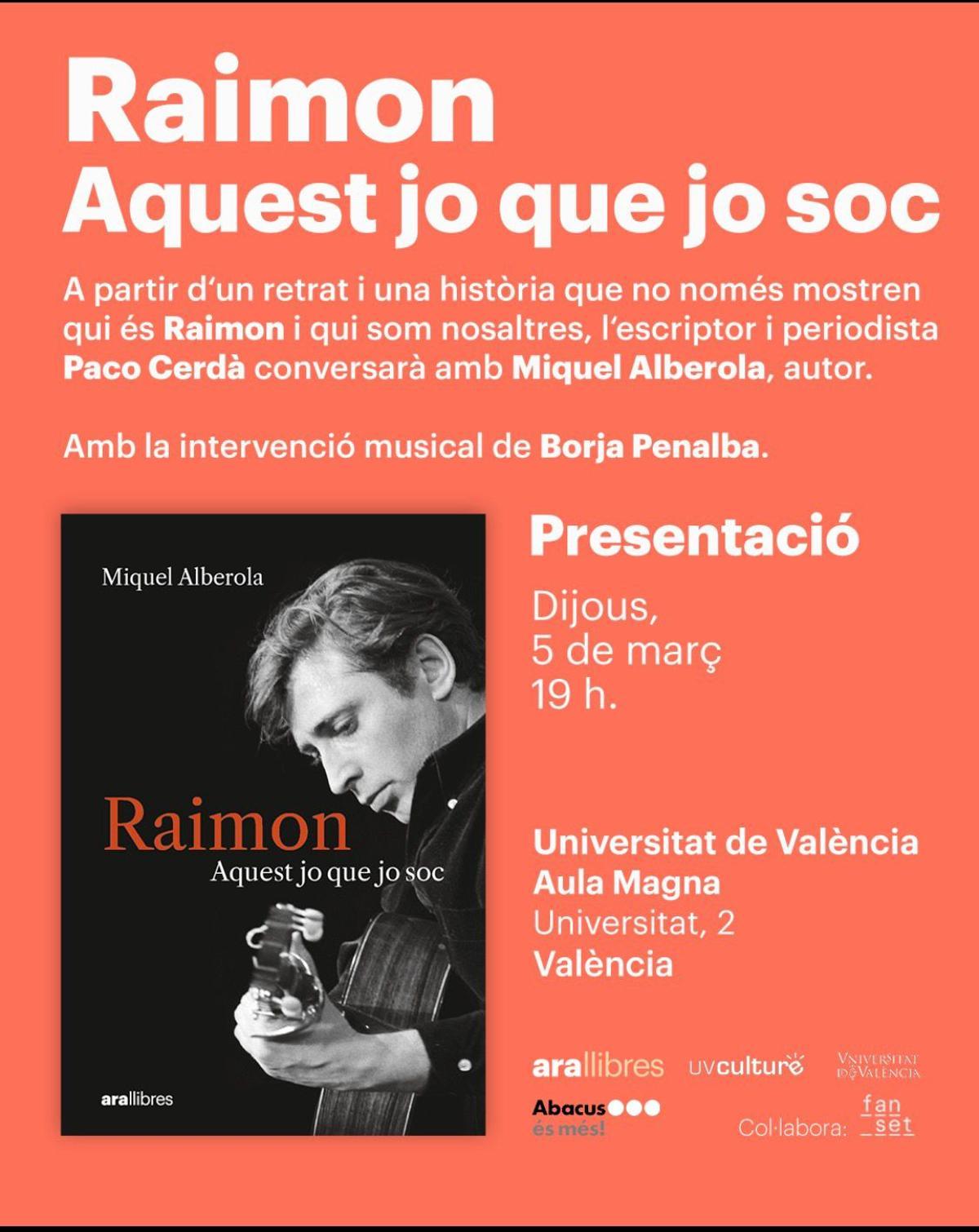 Presentación de la biografía de Raimon en La Nau.