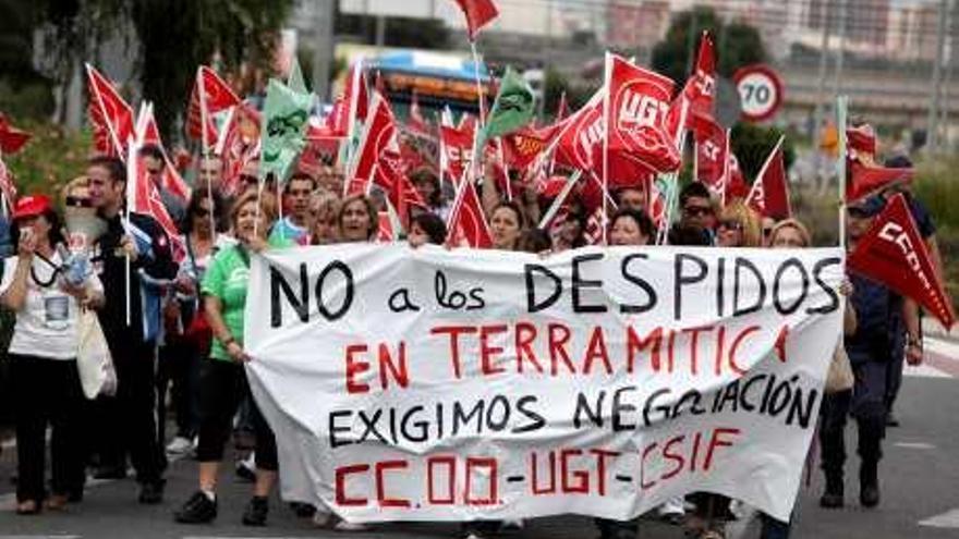 Imagen de una de las protestas de los trabajadores afectados.