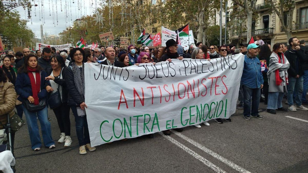 Manifestació de l’Associació Catalana de Jueus i Palestins-Junts