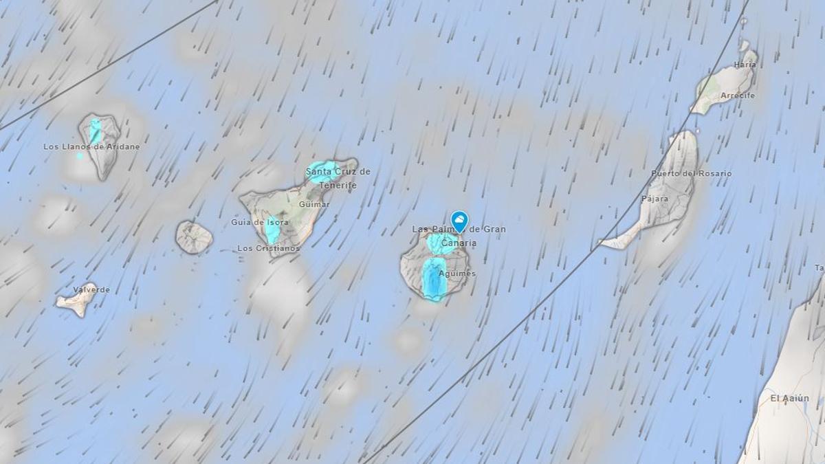 Lluvias leves en el norte de Gran Canaria y descenso de las temperaturas este martes