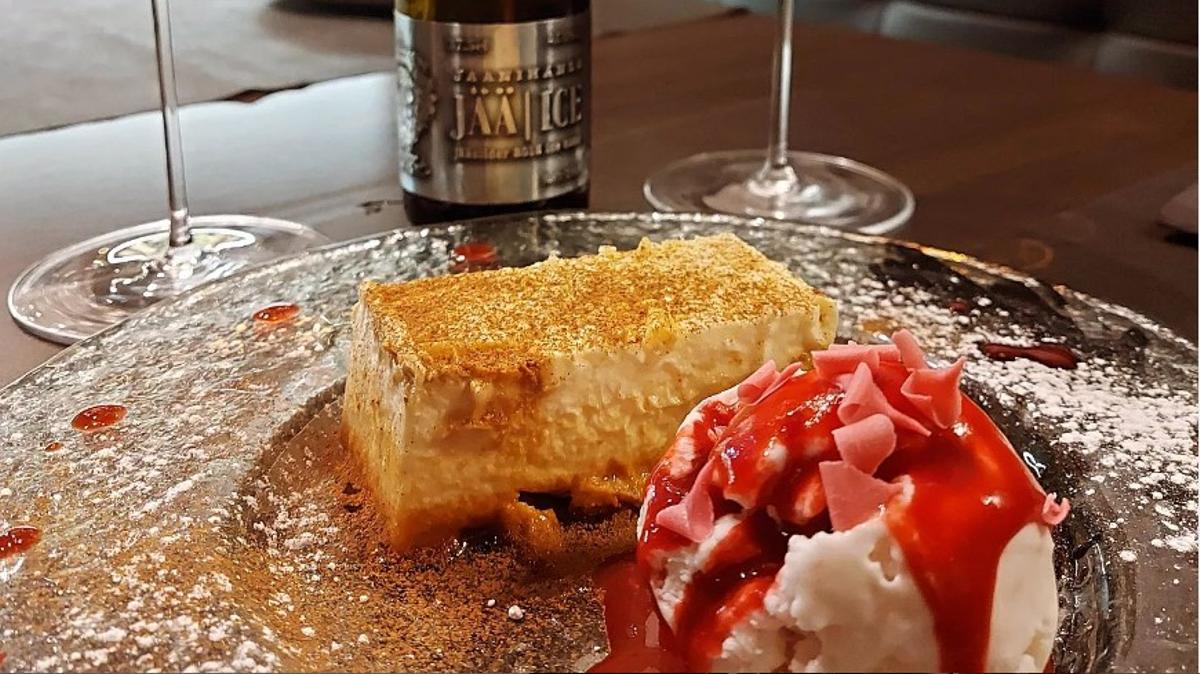 Un postre del restaurante Alberlid, en Manresa