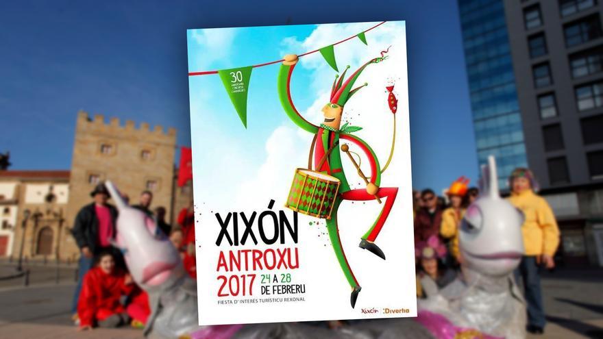 Acusan al autor del cartel del Antroxu de Gijón de 2017 de usar IA en sus diseños