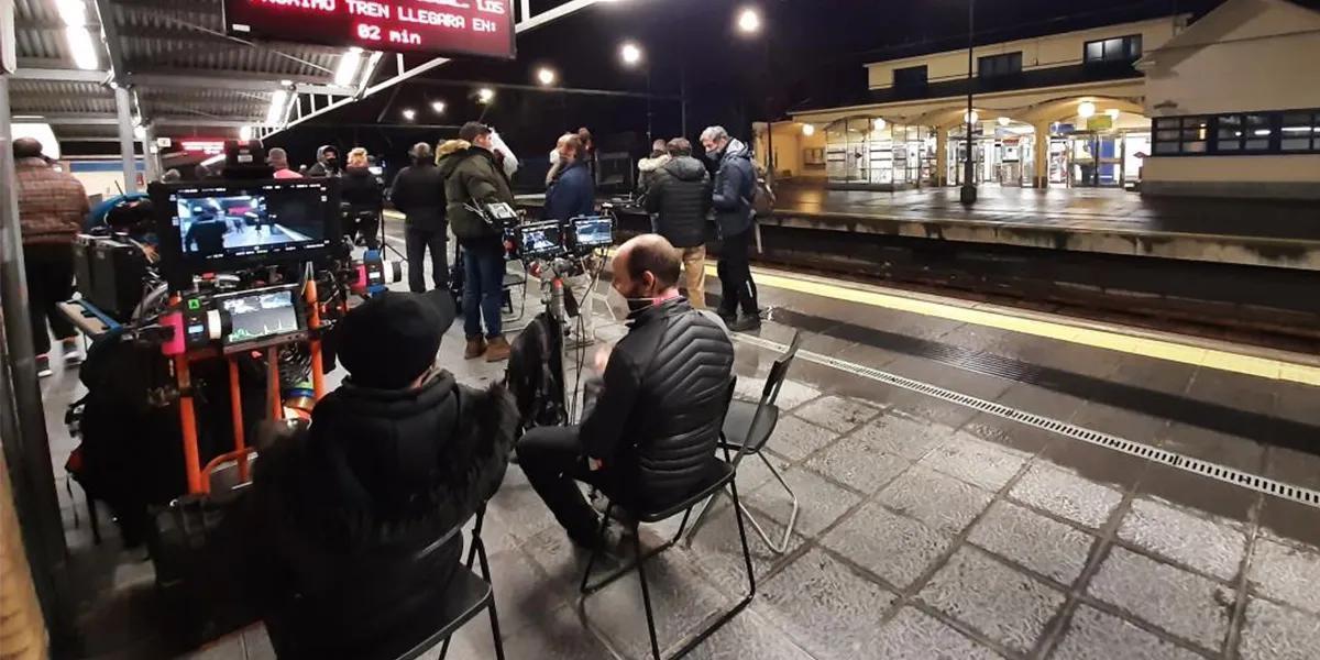 Imagen de uno de los rodajes cinematográficos en el suburbano madrileño.