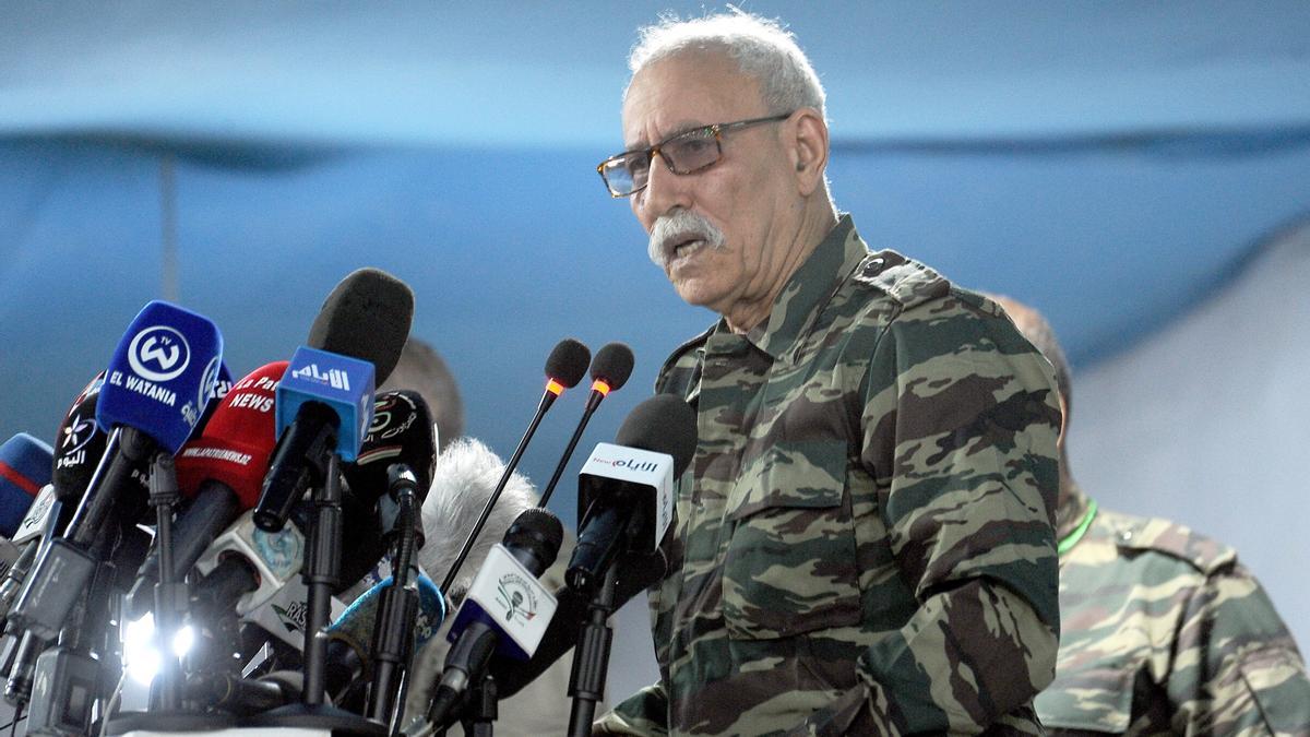El líder del Frente Polisario, Brahim Ghali, durante una intervención en diciembre de 2022.