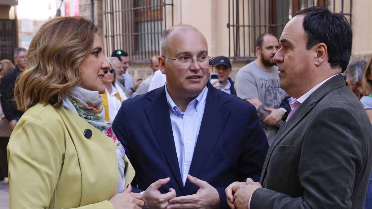 María José Catalá, Miguel Tellado y Juanfran Pérez Llorca, el jueves en València.