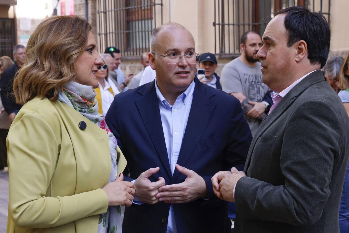 María José Catalá, Miguel Tellado y Juanfran Pérez Llorca, el jueves en València.