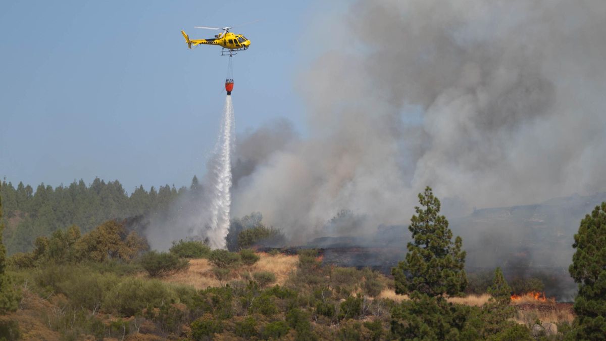 Los recursos aéreos trabajan en la zona del incendio