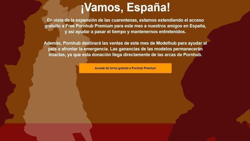 Pornhub ofrece su paquete premium de forma gratuita a España
