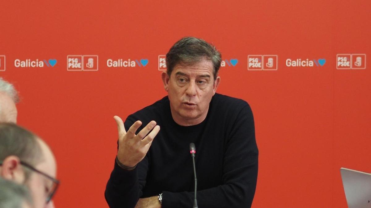 Rueda de prensa del secretario xeral del PSdeG, José Ramón Gómez Besteiro.