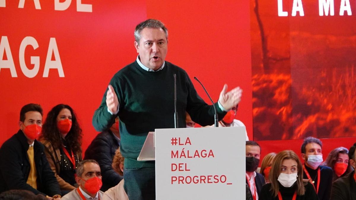 Juan Espadas, el domingo en la clausura del congreso del PSOE de Málaga.