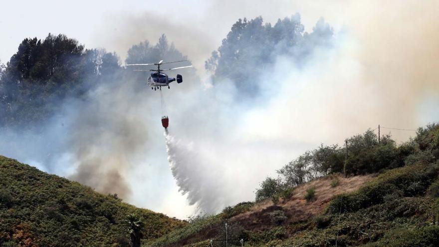 Labores de extinción del incendio en Gran Canaria