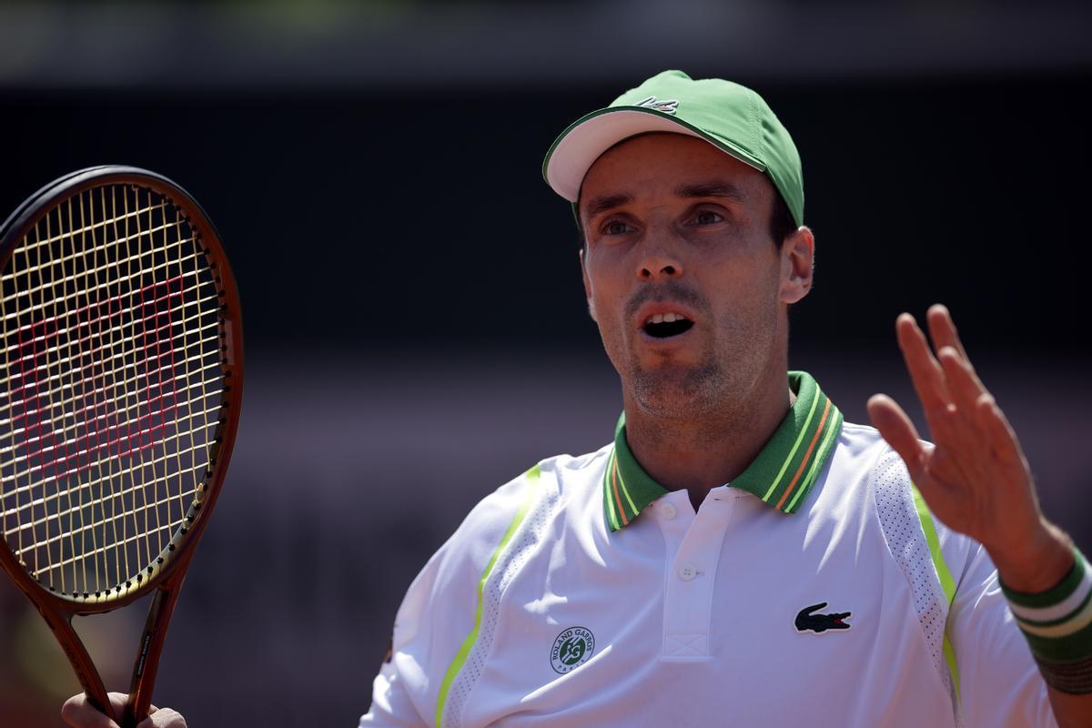 Roberto Bautista, este lunes en Roland Garros.