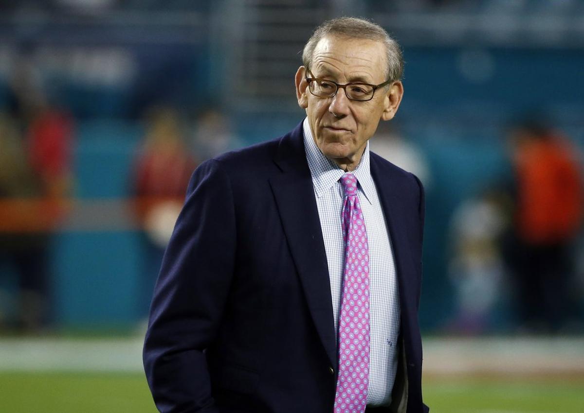 FILE - In this Dec  11  2017  file photo  Miami Dolphins owner Stephen M  Ross watches his team before an NFL football game against the New England Patriots in Miami Gardens  Fla   Ross is defending his support of longtime friend Donald Trump after being criticized about it by one of his players   AP Photo Wilfredo Lee  File