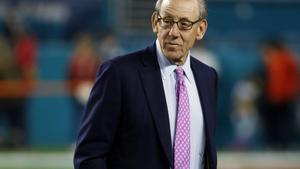 FILE - In this Dec  11  2017  file photo  Miami Dolphins owner Stephen M  Ross watches his team before an NFL football game against the New England Patriots in Miami Gardens  Fla   Ross is defending his support of longtime friend Donald Trump after being criticized about it by one of his players   AP Photo Wilfredo Lee  File