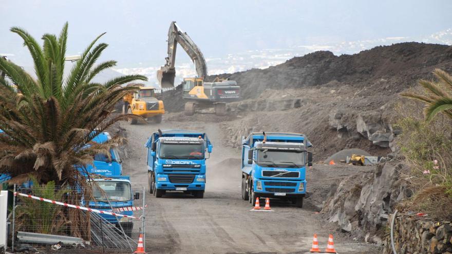 Trabajos de recuperación de carreteras.