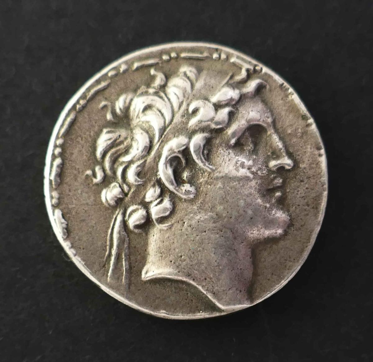 Moneda griega helenística de plata de Alejandro I Balas.