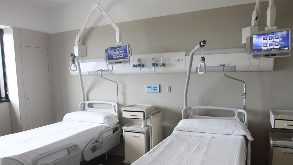 Camas en el Hospital Álvaro Cunqueiro.