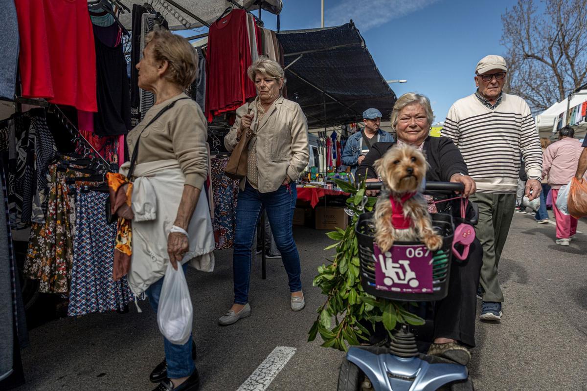 El histórico mercado ambulante inicia un exilio temporal: las obras de reforma del barrio exigen dejar libres las calles del Acer, de la Metal·lúrgia y del Crom, donde los puestos comerciales llevaban más de 50 años asentados. La nueva ubicación es desde el cruce de la calle de los Ferrocarrils Catalans con calle Foc hasta el cruce de la calle de la Mare de Déu de Port con el de calle Motors.