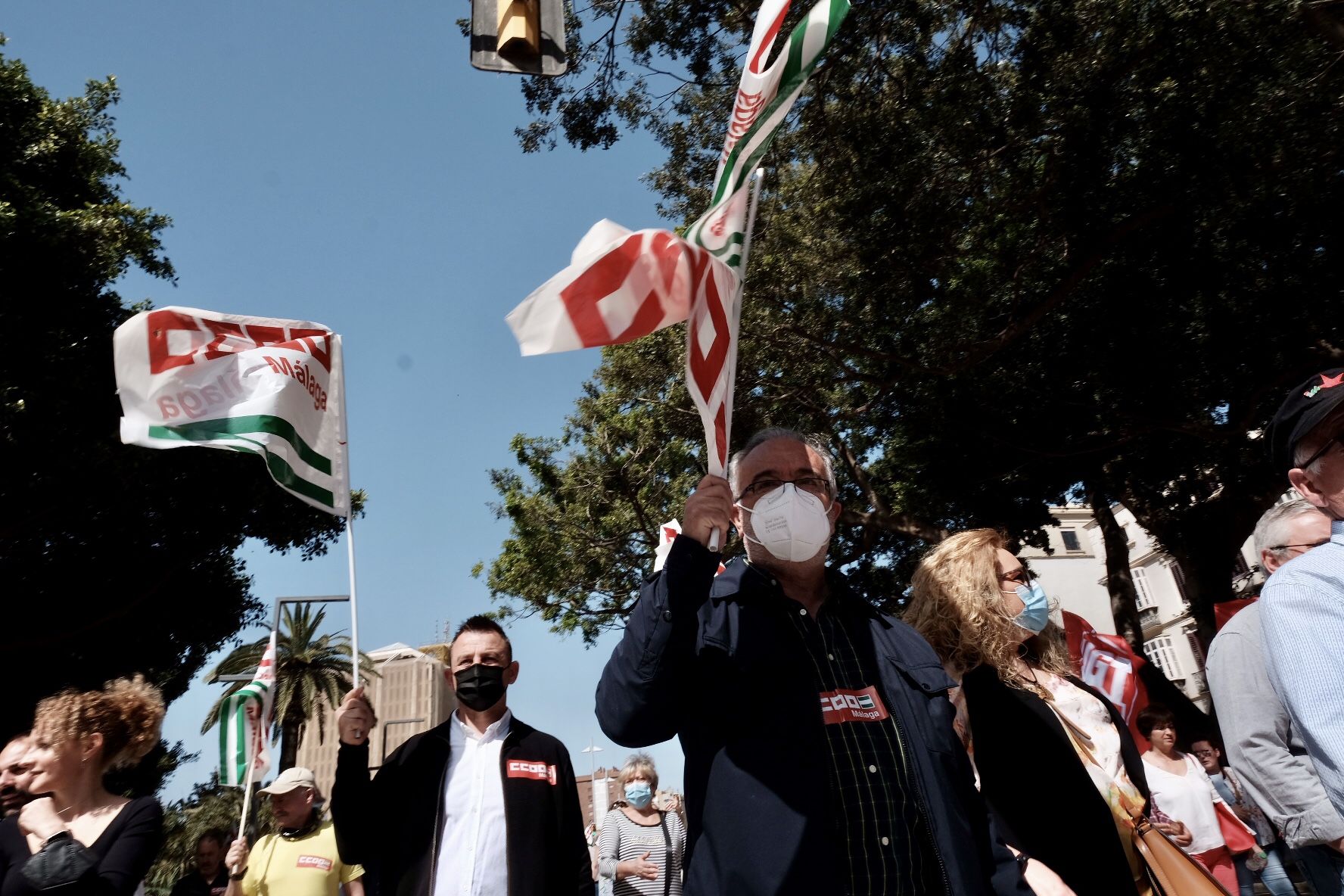 Las imágenes de la manifestación del 1 de mayo en Málaga