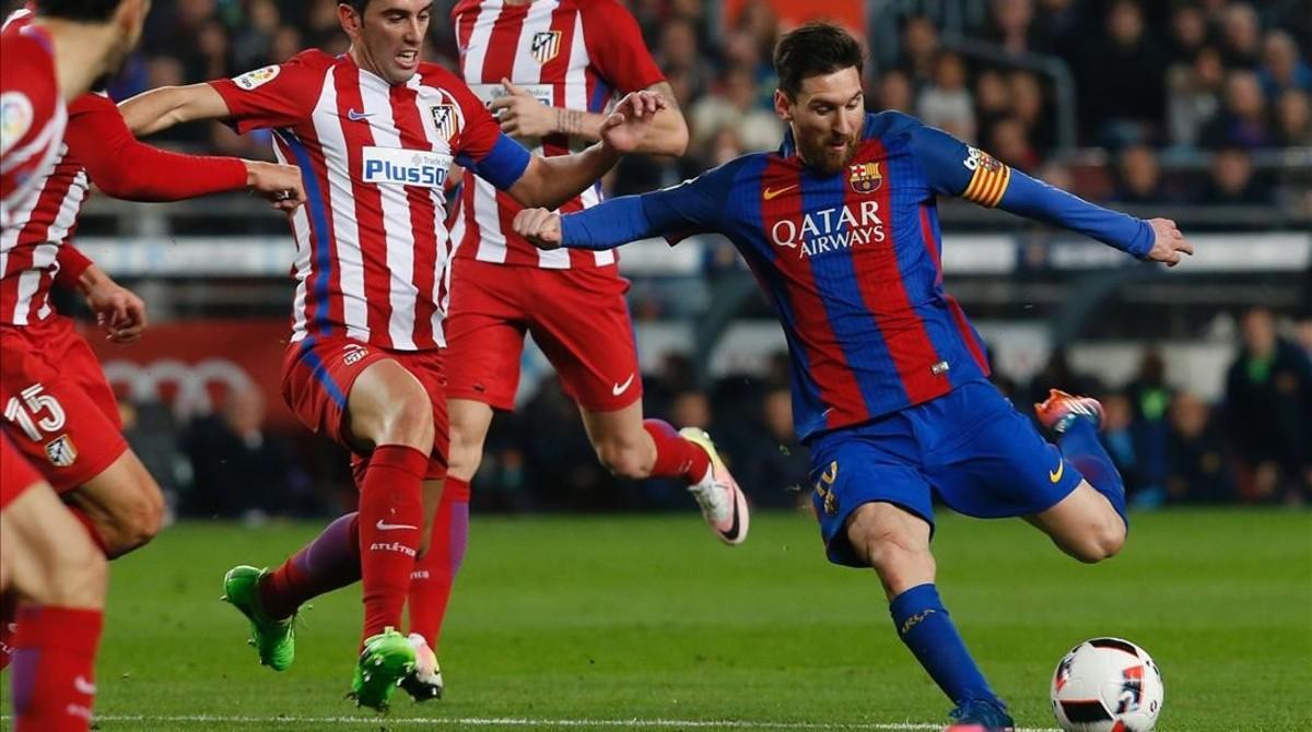 Messi, durante el partido de la Copa del Rey contra el Atlético de Madrid celebrado el pasado 7 de febrero.