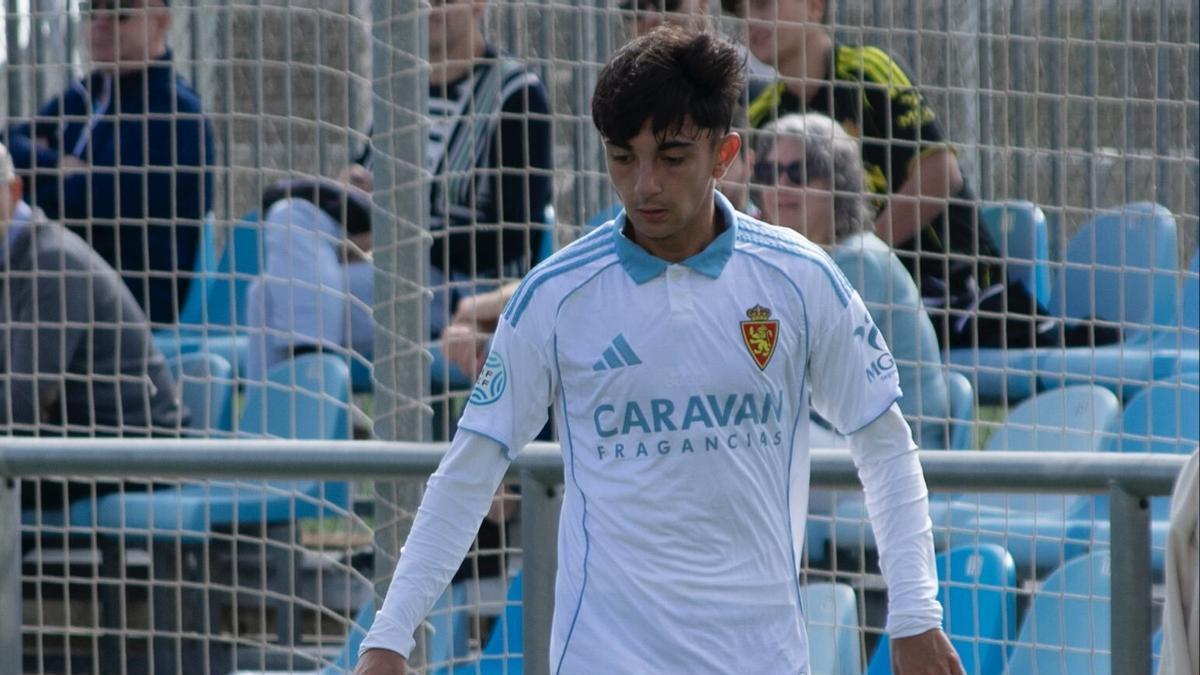 Jaime Tobajas, durante un partido con el Deportivo Aragón.