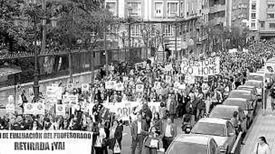 Una manifestación de profesores en Oviedo.