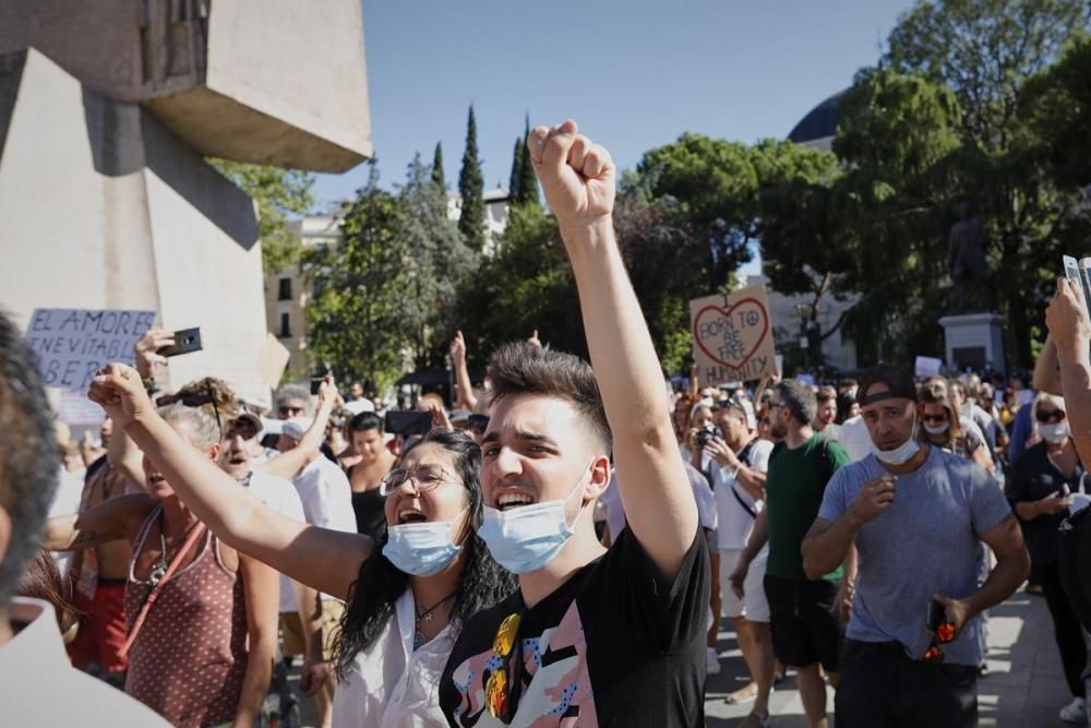 Concentració a Madrid contra les mascaretes